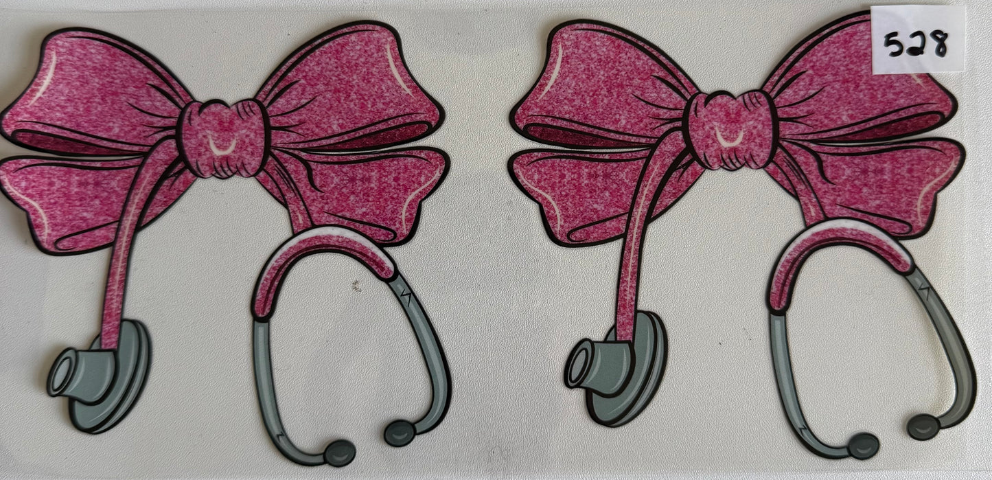 Pink glitter bow stethoscope- 528