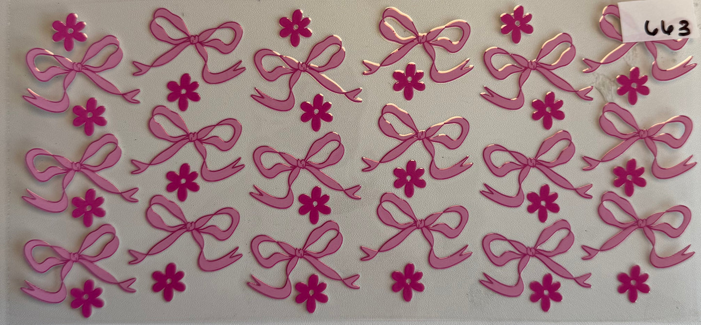 Pink bows and flowers- 663