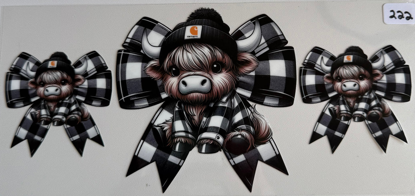 Plaid bow cow- 222