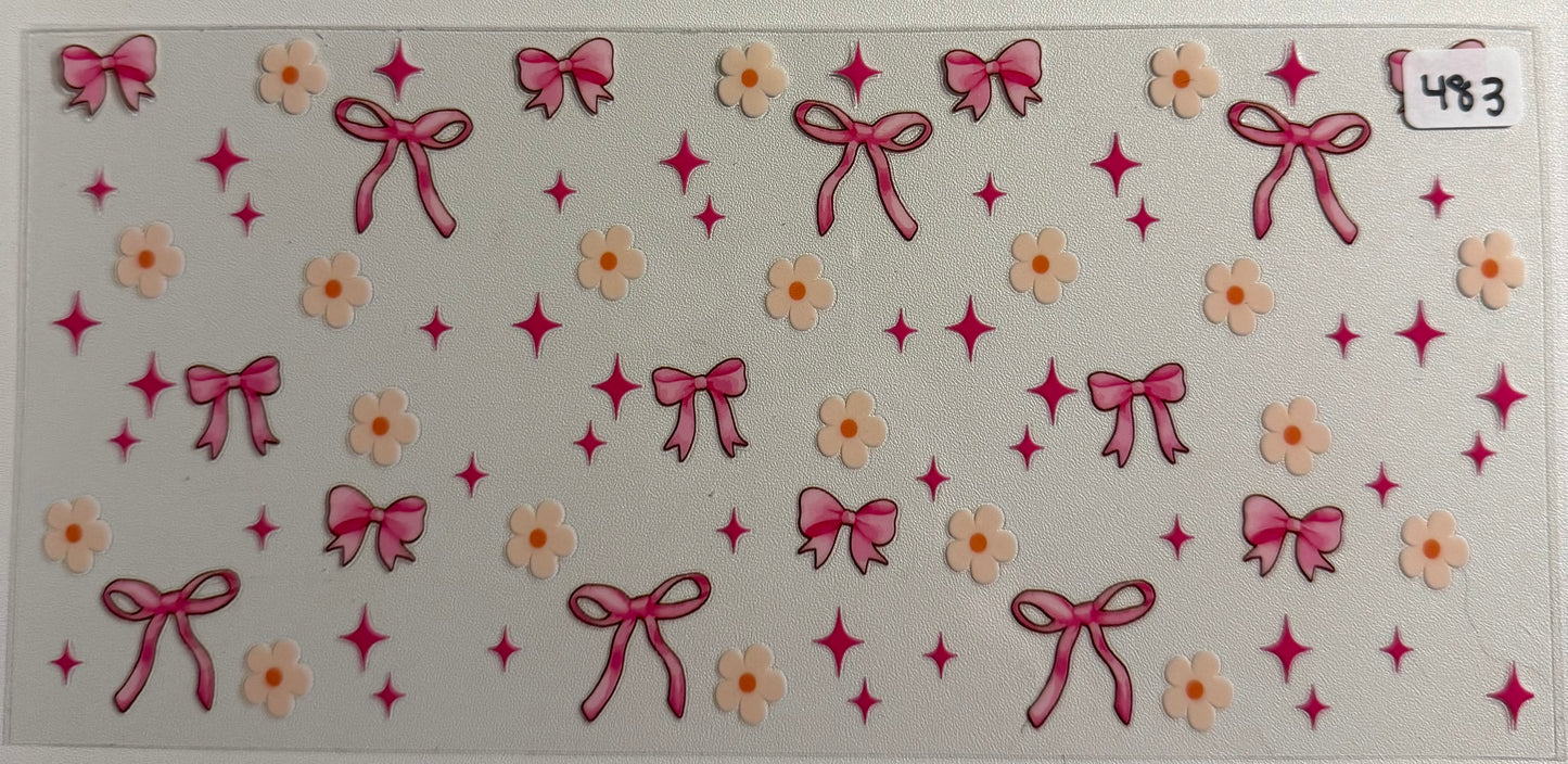 Pink bows and flowers- 483