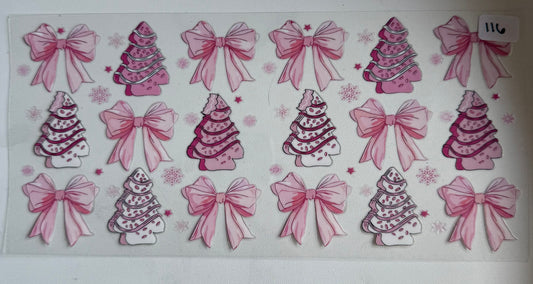 Christmas tree cakes and pink bows- 116