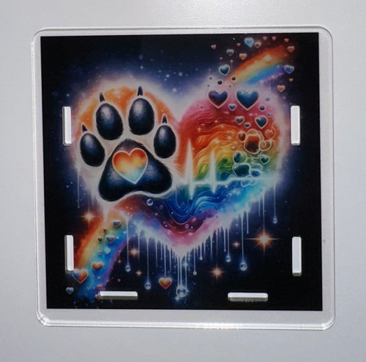 Rainbow Paw Print Pen Holder