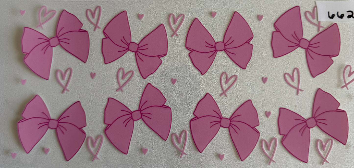 Pink bows and hearts- 662