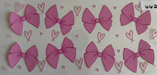 Pink bows and hearts- 662