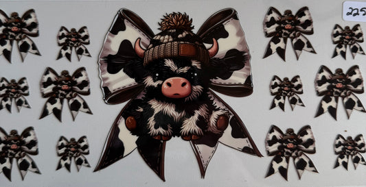 Cow print cow bow- 225