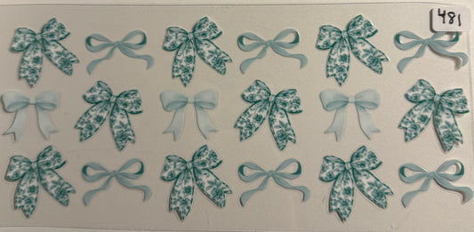 Teal bows- 481