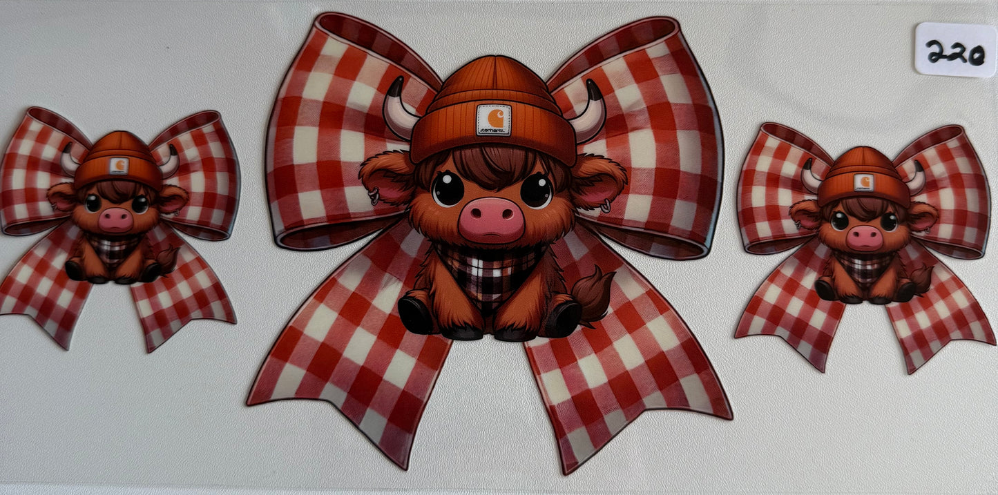 Orange cow bow- 220