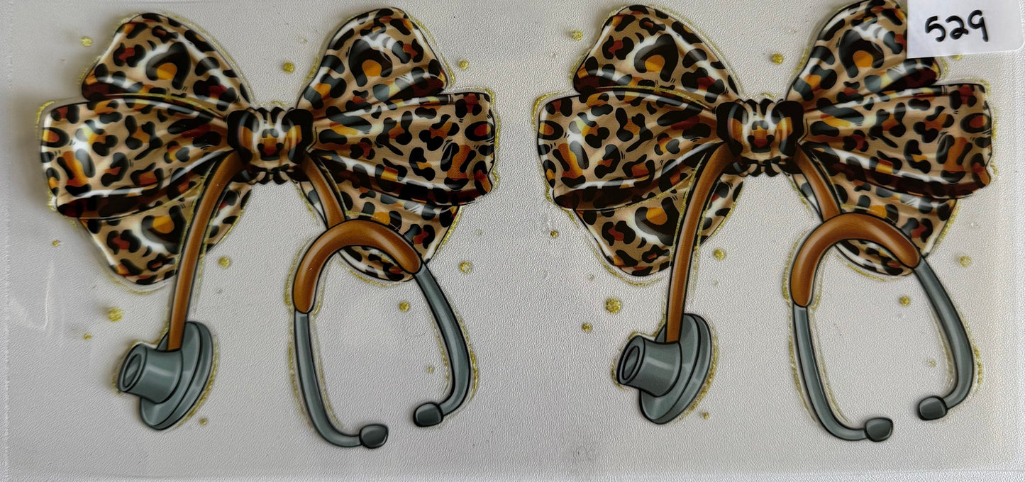 Cheetah stethoscope bow- 529