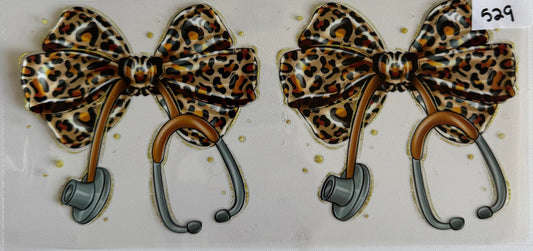 Cheetah stethoscope bow- 529