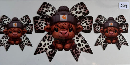 Cheetah cow bow- 224