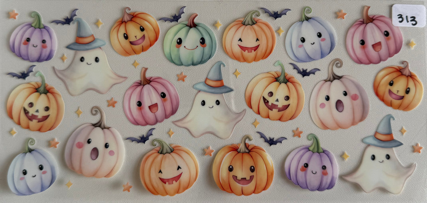 Pastel pumpkins and ghosts- 313