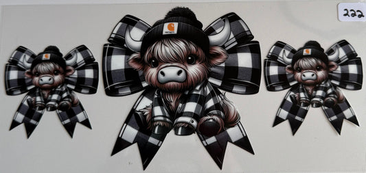 Plaid bow cow- 222