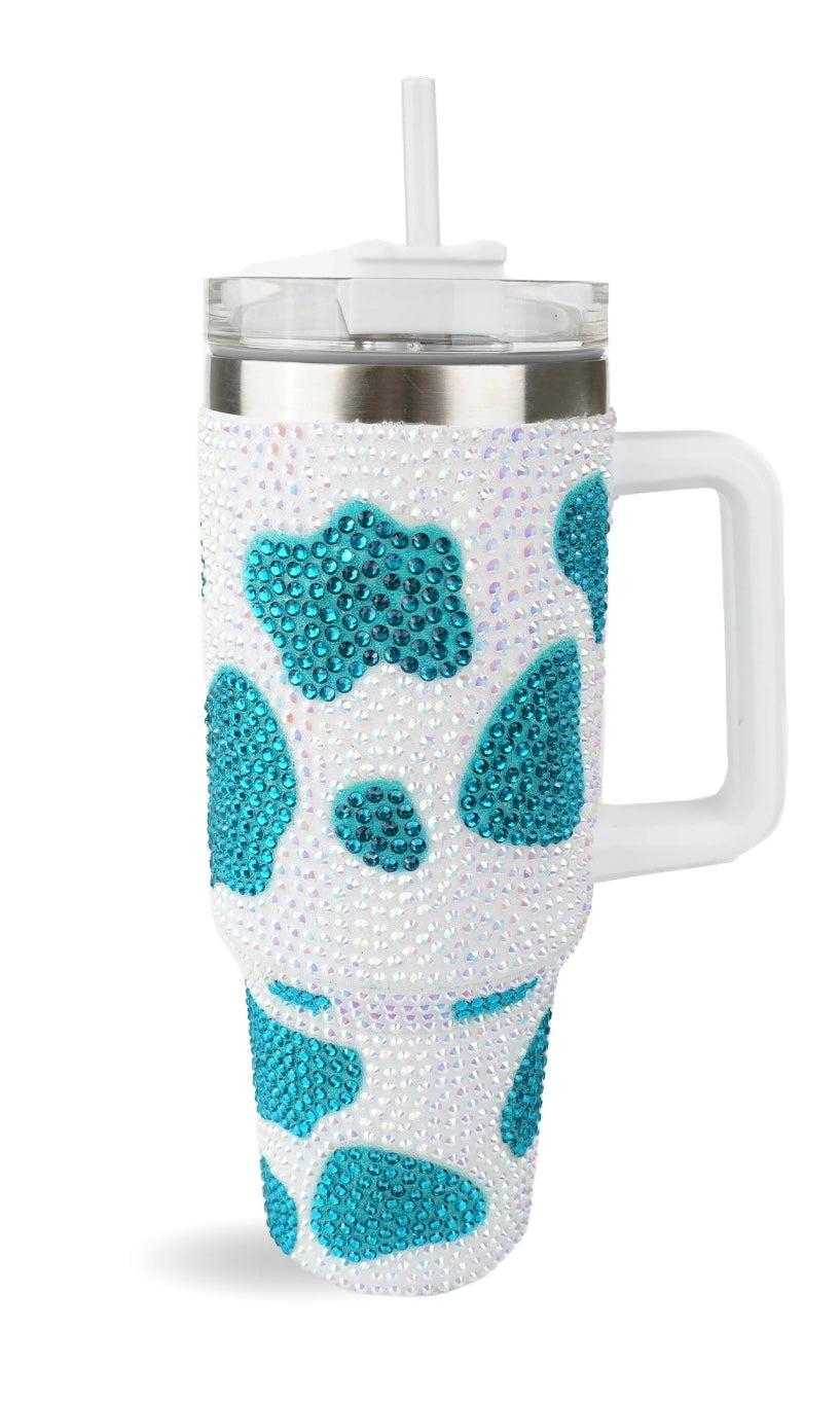 COW STUDDED 40 oz TUMBLER (straw included)