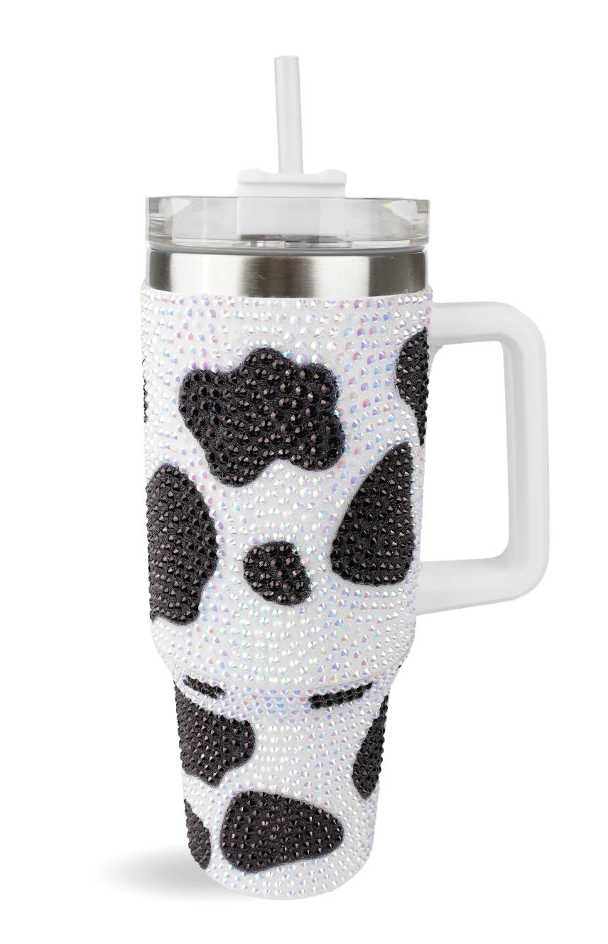 COW STUDDED 40 oz TUMBLER (straw included)