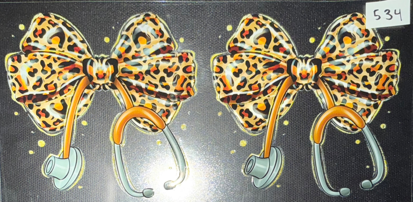 Leopard stethoscope bow- 534